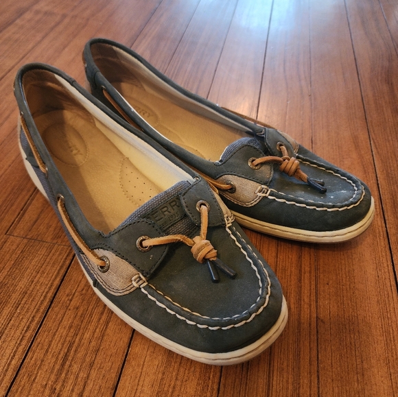 Sperry Women's Navy and Tan Loafers - Picture 1 of 1